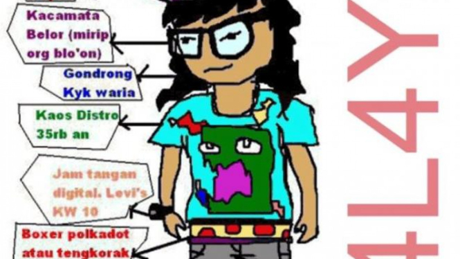 Ilustrasi anak alay 