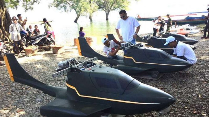 Drone milik Ongen di Waduk Jatiluhur