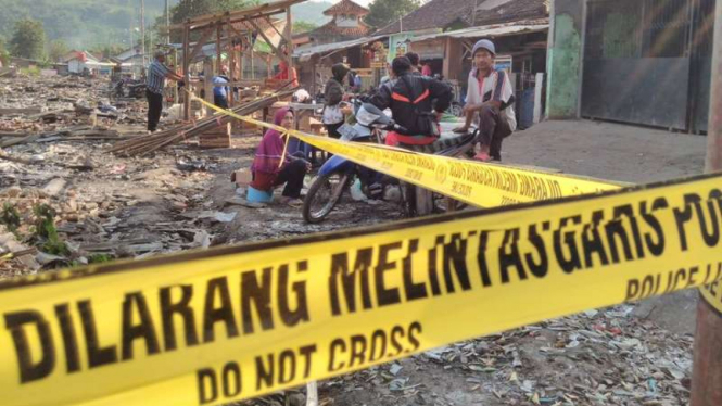 Warga korban kebakaran Pasar Limbangan, Garut, Jawa Barat