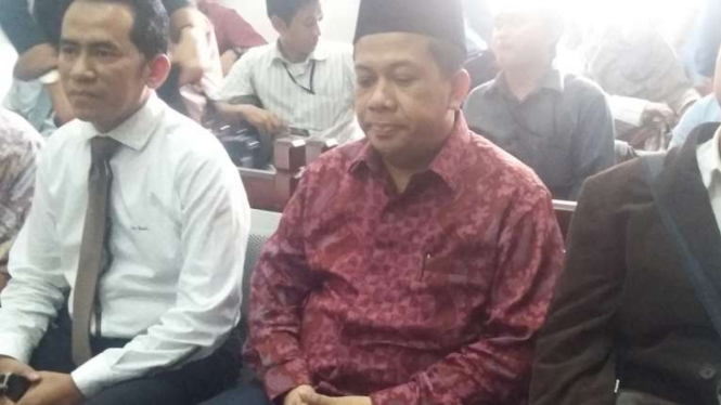 Fahri Hamzah saat menghadiri sidang gugatannya di PN Jaksel.
