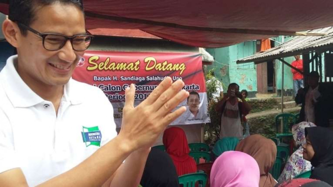 Sandiaga Uno di Kampung Kuningan Timur.