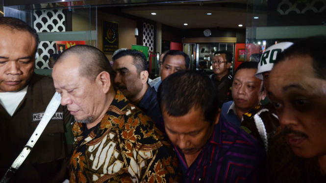 La Nyalla diperiksa Kejaksaan Agung di Jakarta pada Selasa malam, 31 Mei 2016.