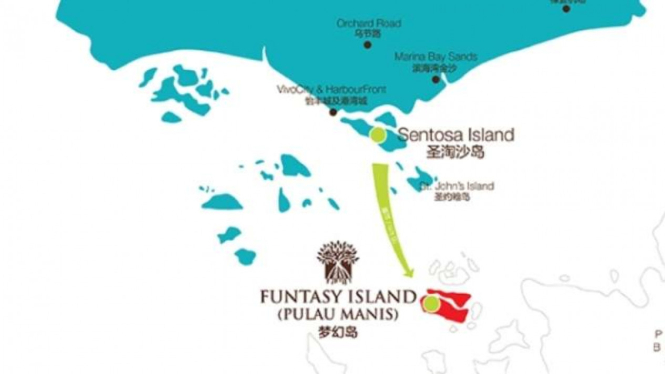 Pulau Manis (Funtasy Island/warna merah) dibantah klaimnya oleh Singapura.