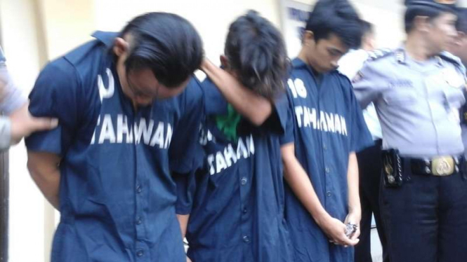 Pelaku pemerkosaan terhadap siswi SD di Semarang Jawa Tengah, Rabu (1/6/2016)
