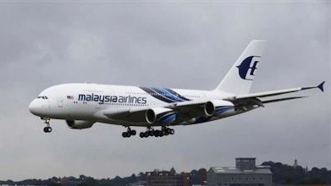 Pesawat Airbus A380 milik Malaysia Airlines.