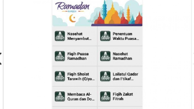 Tangkapan layar aplikasi Kajian Ramadhan 2016