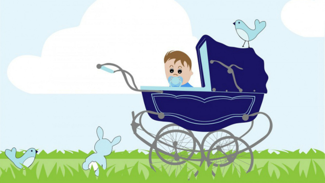 Ilustrasi stroller bayi