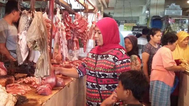 Ilustrasi pedagang daging sapi 