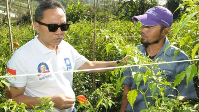 Ketua Umum PAN, Zulkifli Hasan, berdialog dengan petani, Minggu, 12 Juni 2016.