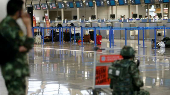 Ledakan terjadi di Bandara Shanghai Pudong, Tiongkok, Minggu, 12 Juni 2016.