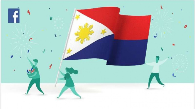 Banner bendera Filipina terbalik