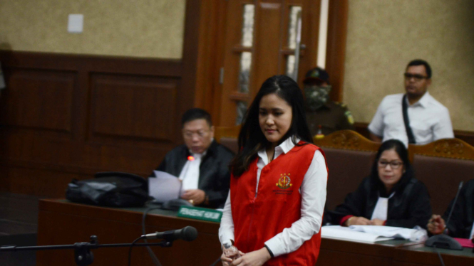Jessica Kumala Wongso di Pengadilan Jakarta Pusat. 