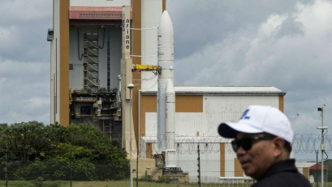 Peluncuran satelit BRI di Kourou, French Guiana, Amerika Selatan