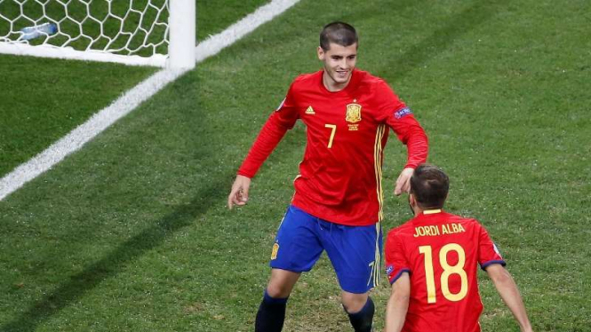 Penyerang Spanyol, Alvaro Morata dan Jordi Alba