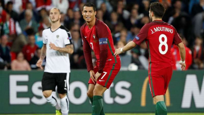 Cristiano Ronaldo di duel Austria vs Portugal.