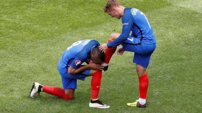 Pemain Prancis rayakan gol Antoine Griezmann