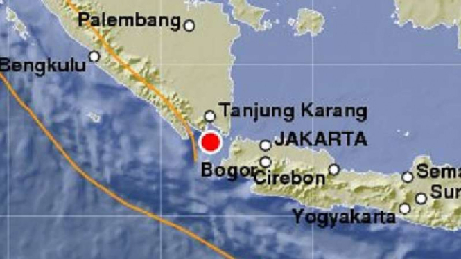 Lokasi gempa Selat Sunda