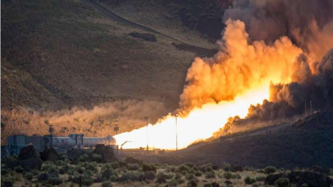 Pengujian pendorong roket terkuat NASA, SLS di Utah, Amerika Serikat