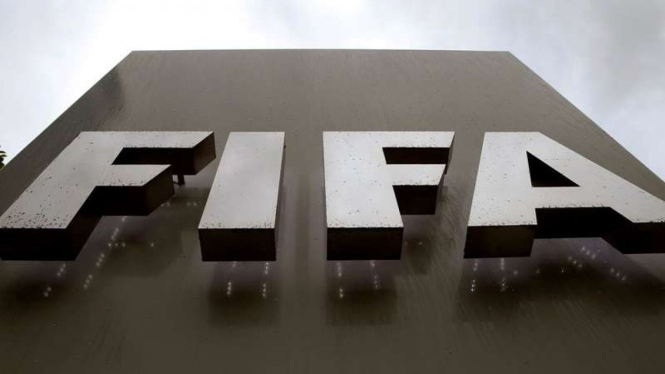 Logo FIFA di kantor pusatnya di Zurich, Swiss