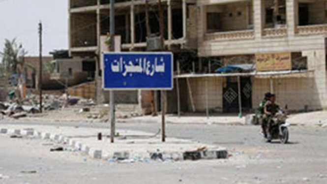 Salah satu sudut kota Fallujah, Irak, setelah kelompok ISIS berhasil diusir.
