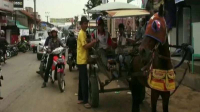 Delman dilarang beroperasi sementara di sejumlah titik di Garut, Jawa Barat.