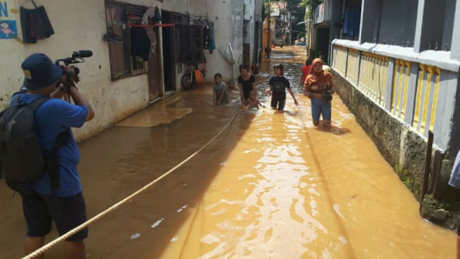 Banjir di Jakarta jelang Idul Fitri.