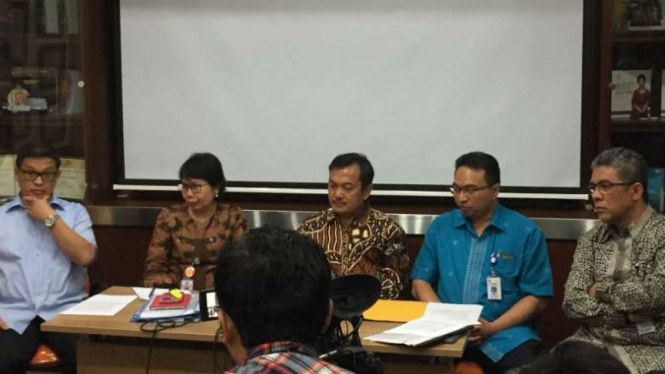 Satgas Vaksin Palsu gelar jumpa pers di Kementerian Kesehatan, Jakarta.   