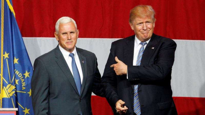 Presiden AS Donald Trump dan Wakil Presiden Mike Pence.