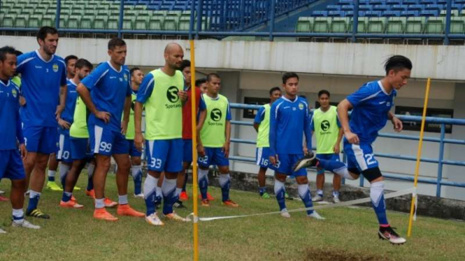 Suasana latihan skuad Persib Bandung