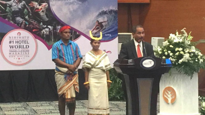 Menteri Pariwisata, Arief Yahya saat memberi sambutan di Gedung Sapta Pesona