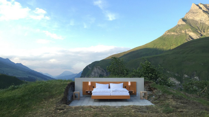 Hotel Null Stern, tanpa dinding dan atap di Swiss