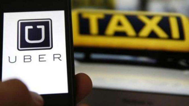Ilustrasi Layanan taksi berbasis aplikasi online, Uber. 