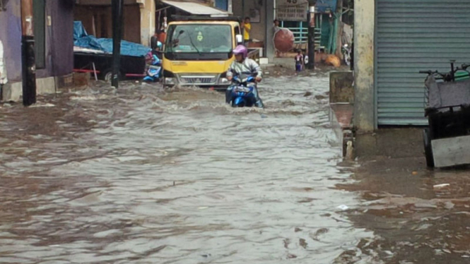 Banjir di kawasan Kemang Utara, Jakarta Selatan.