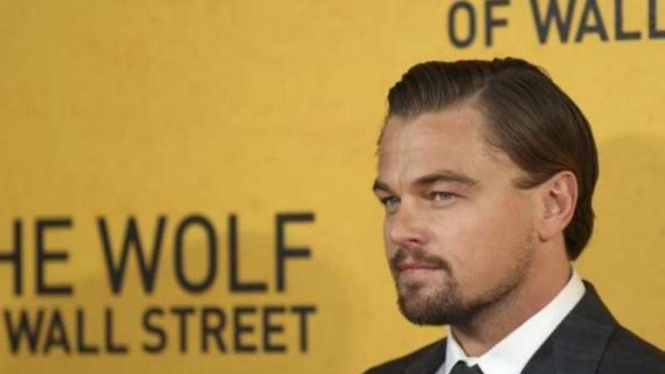 Aktor Leonardo Di Caprio, bintang filim The Wolf of Wall Street.
