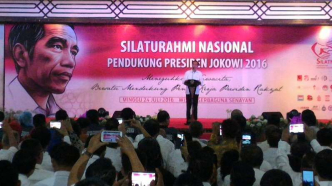 Presiden Jokowi pidato dalam acara Silatnas Relawan Jokowi. (Foto ilustrasi).
