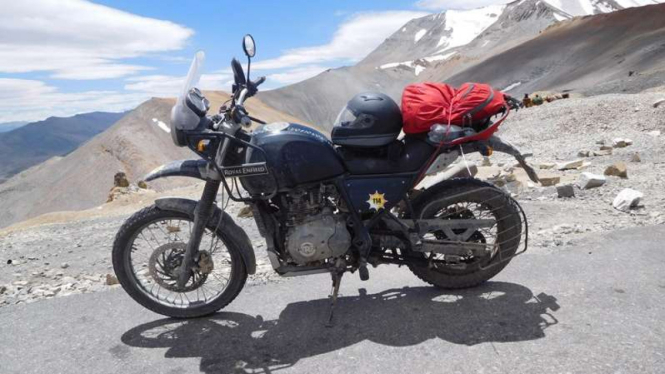 Sepeda motor Royal Enfield Himalayan yang menemani VIVA.co.id selama perjalanan.
