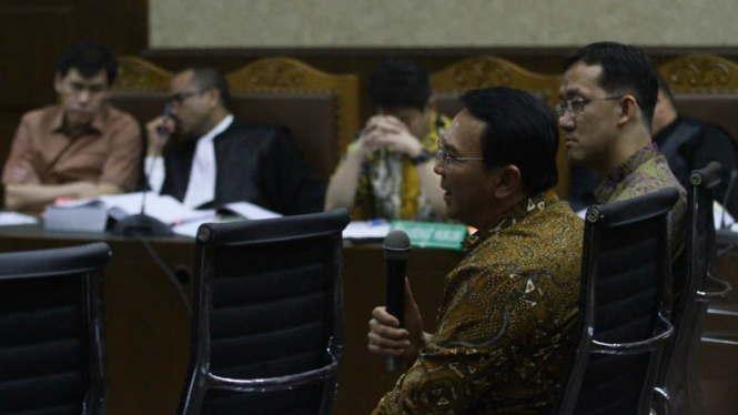 Ahok Bersaksi tentang reklamasi di Pengadilan Tipikor, Jakarta, Senin, 25 Juli 2016.