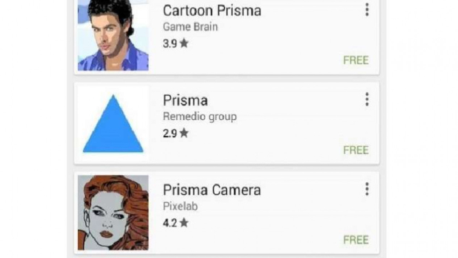 Aplikasi tiruan Prisma