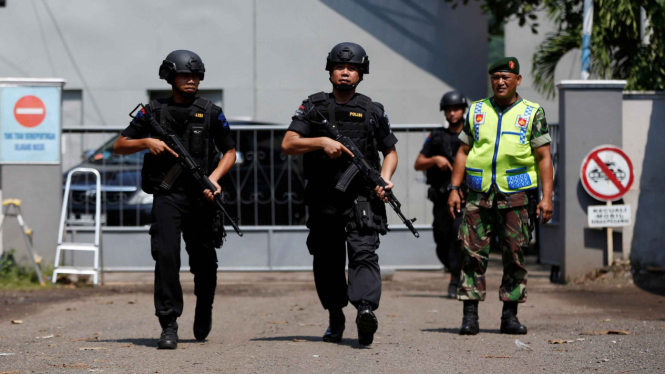 Ilustrasi pengamanan polisi di Lapas Nusakambangan Cilacap, Jawa Tengah.
