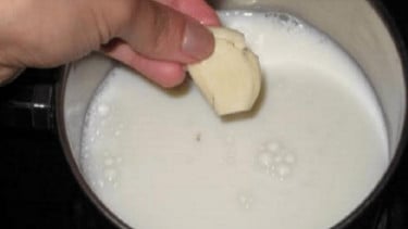 Bawang putih dan susu.