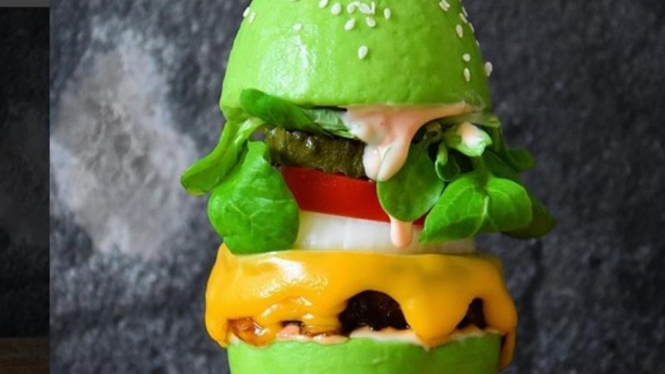 Cheese Burger on an Avocado Bun 