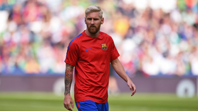 Pemain Barcelona Lionel Messi