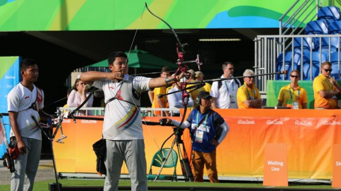 Tim panahan Indonesia di Olimpiade 2016.