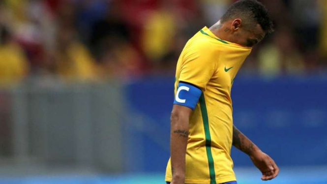 Striker Brasil, Neymar saat tampil di Olimpiade 2016