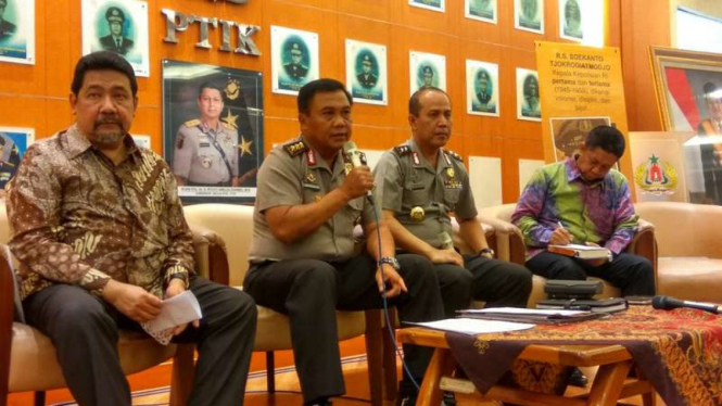 Ketua Tim Investigasi Komjen Dwi Priyatno, Kadivhumas Polri Irjen Pol Boy Rafli Amar, Ketua Setara Institute, Hendardi Supanji dan Effendy Gazali, Kamis (11/8/2016)