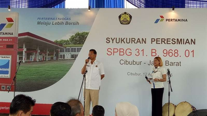 Peresmian SPBG Pertamina di Cibubur.