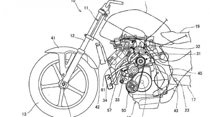 Gambar paten supercharged motor Honda.