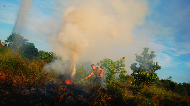 Kebakaran lahan dan hutan di Riau semakin parah.