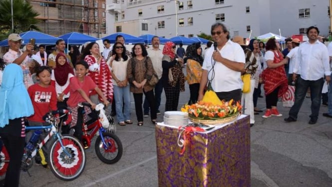 Suasana Perayaan HUT ke-71 RI di KJRI Los Angeles, AS.