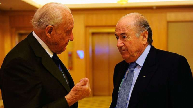Eks Presiden FIFA, Joao Havelange dan Sepp Blatter